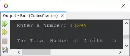 java count digits in a number