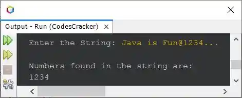 java extract number from string program