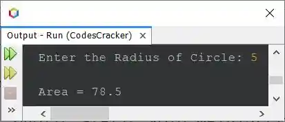 Java find area of circle