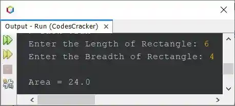 java find area of rectangle