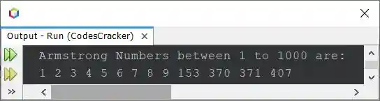 java find armstrong number between 1 to 1000