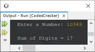 java find sum of digits of number