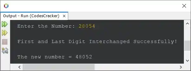 java interchange first and last digit of number