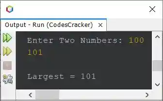 java largest of two numbers using conditional operator