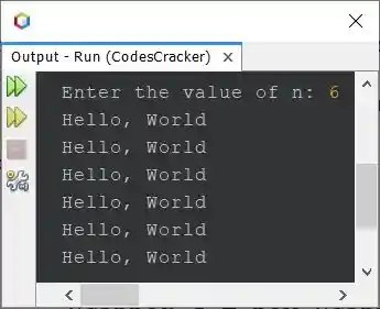 java print hello world n times