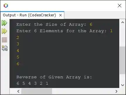 java print reverse of an array