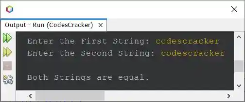 java program compare two strings