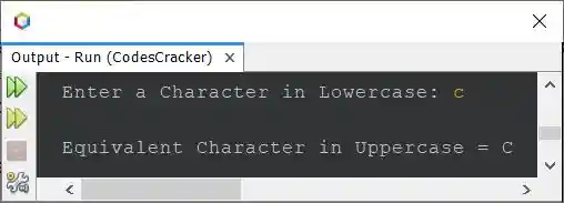 Java Program convert lowercase character to uppercase