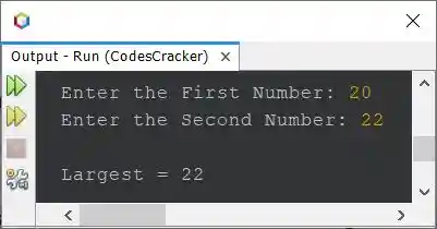 Java Program find largest of two numbers