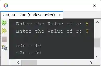java program find ncr npr