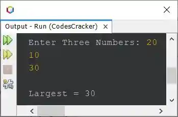 java program largest of three numbers