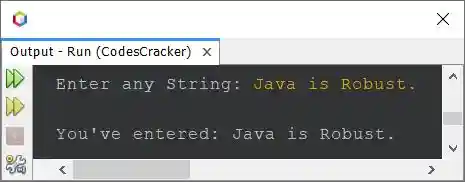 Java Program print string
