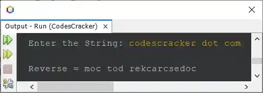 Java Program to reverse string