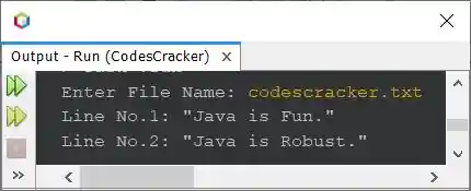 java program to read a file line by line