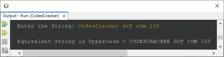 lowercase string to uppercase java program