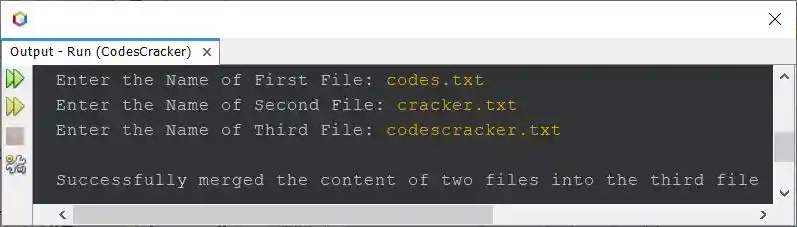 merge two files in java