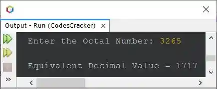 octal to decimal program in Java