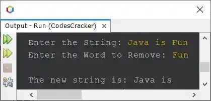 remove given word from string java