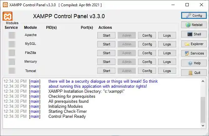xampp php environment setup