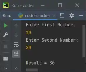 add two number program python