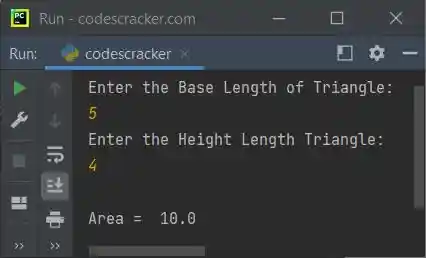 area of triangle python
