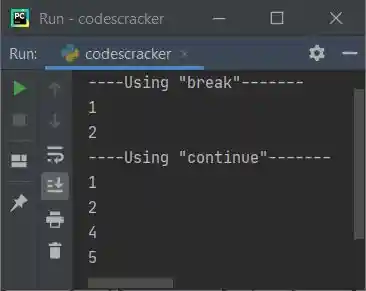 break vs continue example python