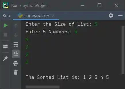 bubble sort using list python