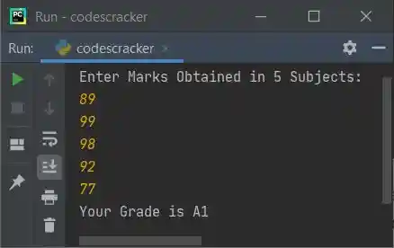 calculate grade of student python
