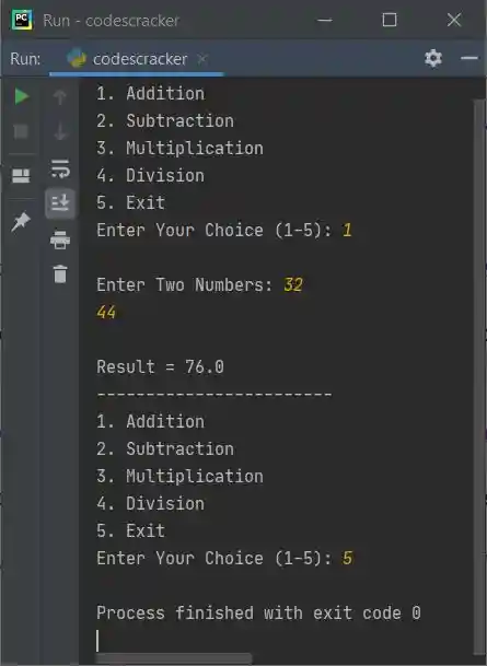calculator code python