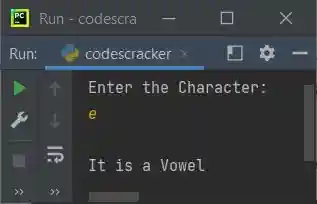 check vowel or not python