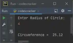 circumference of circle python