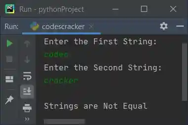 compare two string program python
