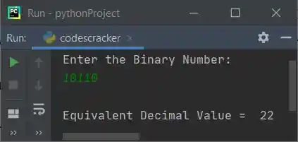 convert binary to decimal python
