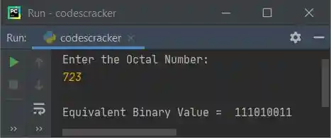 convert octal to binary python