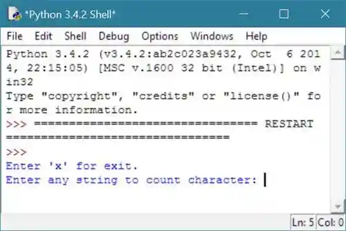 count character in string python