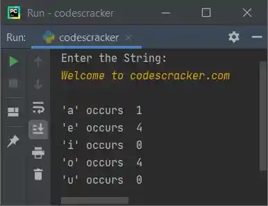 count each vowel python