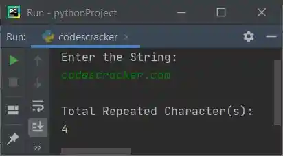 count repeated characters in string python