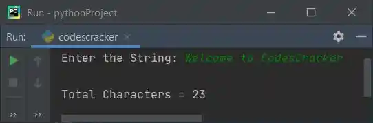 count total number of characters python