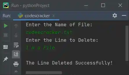 delete required line from file python