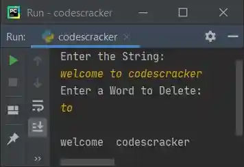 delete word form string python