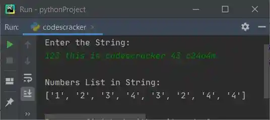 extract numbers from string python