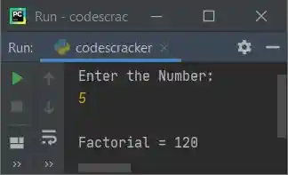 factorial of number python