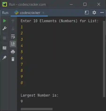 find largest number in list python