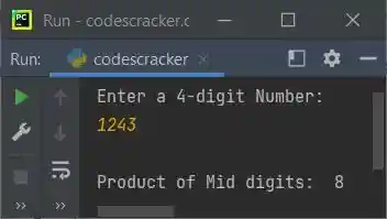 find product of mid digits python