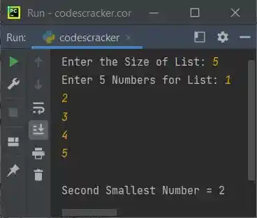 find second smallest element in list python