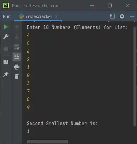 find second smallest number in list python
