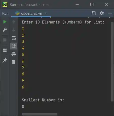 find smallest number in list python