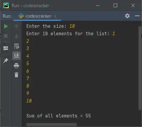 find sum of all numbers in list python