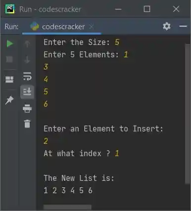 insert element at specific position in list python