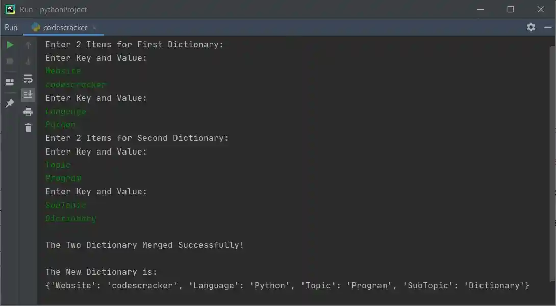 merge two dictionaries python